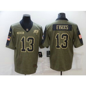 Nike Tampa Bay Buccaneers 13 Mike Evans 2021 Olive Salute To Service Limited Men Jersey