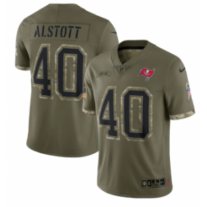 Nike Tampa Bay Buccaneers 40 Mike Alstott Olive 2022 Salute To Service Limited Men Jersey