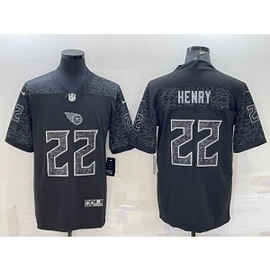 Nike Tennessee Titans 22 Derrick Henry Black Reflective Vapor Limited Men Jersey