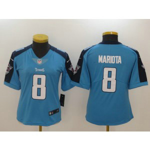 Nike Tennessee Titans 8 Marcus Mariota Light Blue Vapor Untouchable Limited Women Jersey