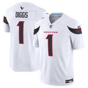 Nike Texans 1 Stefon Diggs White 2024 F.U.S.E. Vapor Limited Men Jersey