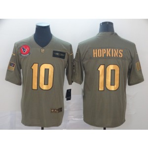 Nike Texans 10 DeAndre Hopkin Gold 2019 Salute To Service Limited Men Jersey