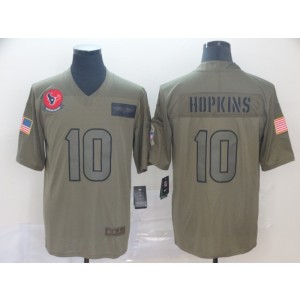 Nike Texans 10 DeAndre Hopkin Olive 2019 Salute To Service Limited Men Jersey