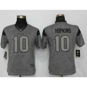 Nike Texans 10 DeAndre Hopkins Gray Gridiron Gray Women Limited Jersey