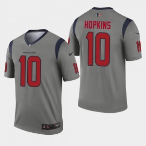 Nike Texans 10 DeAndre Hopkins Grey Inverted Legend Men Jersey