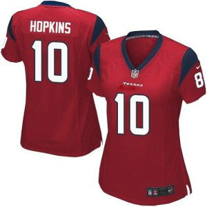 Nike Texans 10 DeAndre Hopkins Red Alternate Color Women's Stitched NFL Jersey