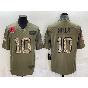Nike Texans 10 Mills Olive Camo Olive Salute To Service Limited Men Jersey