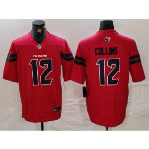 Nike Texans 12 Nico Collins Red Vapor Limited Men Jersey