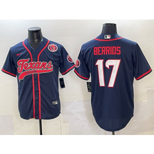 Nike Texans 17 Berrios Navy Baseball Vapor Limited Men Jersey 1