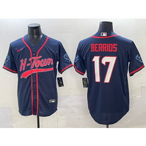 Nike Texans 17 Berrios Navy Baseball Vapor Limited Men Jersey