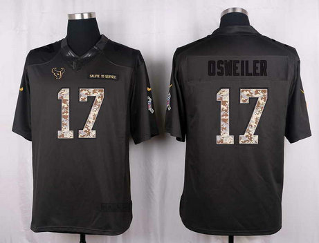 Nike Texans 17 Brock Osweiler Anthracite Salute To Service Limited Jersey