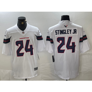 Nike Texans 24 Stingley JR White Vapor Limited Men Jersey