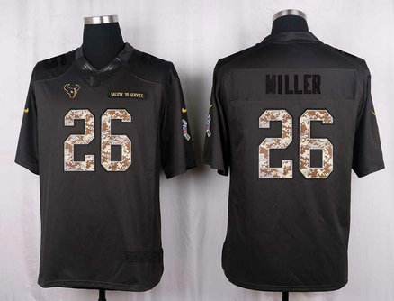Nike Texans 26 Lamar Miller Anthracite Salute To Service Limited Jersey