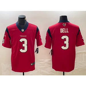 Nike Texans 3 DELL Red Vapor Untouchable Limited Men Jersey