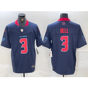 Nike Texans 3 Dell Navy Red F.U.S.E. Vapor Limited Men Jersey