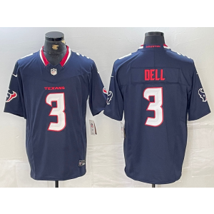 Nike Texans 3 Dell Navy White F.U.S.E. Vapor Limited Men Jersey