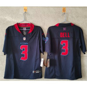 Nike Texans 3 Tank Dell Navy 2nd Alternate F.U.S.E. Vapor Limited Women Jersey(Run Small)