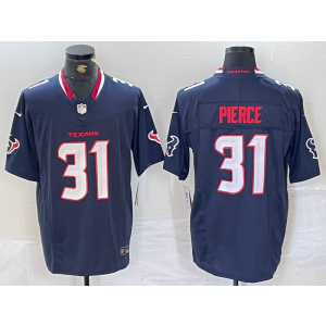 Nike Texans 31 Dameon Pierce Navy F.U.S.E. Vapor Limited Men Jersey