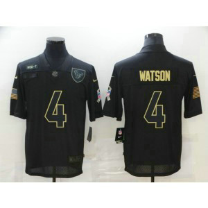 Nike Texans 4 Deshaun Watson 2020 Black Salute To Service Limited Men Jersey