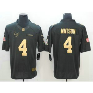 Nike Texans 4 Deshaun Watson Anthracite Gold Salute To Service Limited Men Jersey