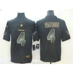Nike Texans 4 Deshaun Watson Black Gold Vapor Untouchable Limited Men Jersey