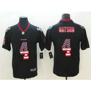 Nike Texans 4 Deshaun Watson Black USA Flag Fashion Limited Men Jersey