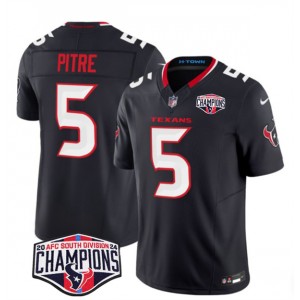 Nike Texans 5 Jalen Pitre Navy 2024 AFC South Division Champions F.U.S.E. Vapor Limited Men Jersey