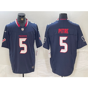 Nike Texans 5 Pitre Navy White F.U.S.E. Vapor Limited Men Jersey