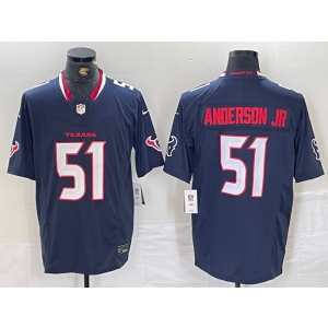 Nike Texans 51 Will Anderson Navy F.U.S.E. Vapor Limited Men Jersey