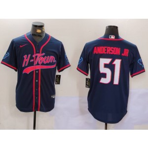 Nike Texans 51 Will Anderson Navy Vapor Baseball Limited Men Jersey