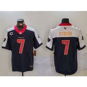 Nike Texans 7 C.J. Stroud Blue Thanksgiving Day F.U.S.E. Vapor Limited Men Jersey