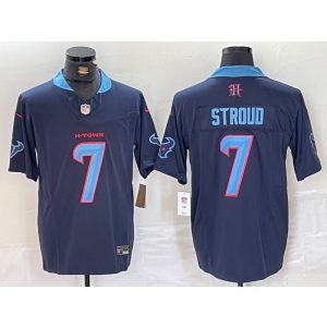Nike Texans 7 C.J. Stroud Navy F.U.S.E. Vapor Limited Men Jersey