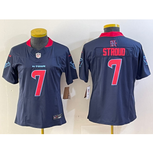 Nike Texans 7 C.J. Stroud Navy F.U.S.E. Vapor Limited Women Jersey