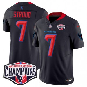 Nike Texans 7 C.J. Stroud Navy Red 2024 AFC South Division Champions F.U.S.E. Vapor Limited Men Jersey