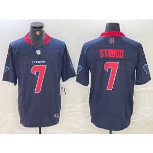 Nike Texans 7 C.J. Stroud Navy Red F.U.S.E. Vapor Limited Men Jersey