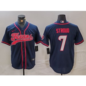 Nike Texans 7 C.J. Stroud Navy Vapor Baseball Limited Men Jersey