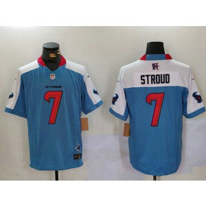 Nike Texans 7 C.J. Stroud New Blue F.U.S.E. Vapor Limited Men Jersey