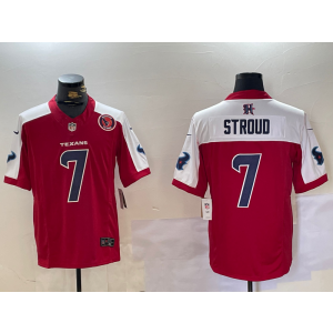 Nike Texans 7 C.J. Stroud Red Thanksgiving Day F.U.S.E. Vapor Limited Men Jersey