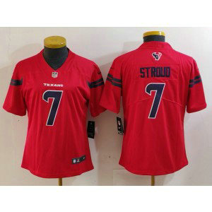 Nike Texans 7 C.J. Stroud Red Vapor Limited Women Jersey