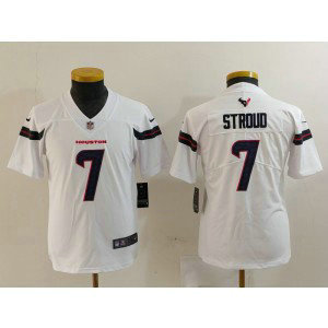 Nike Texans 7 C.J. Stroud White Vapor Limited Youth Jersey