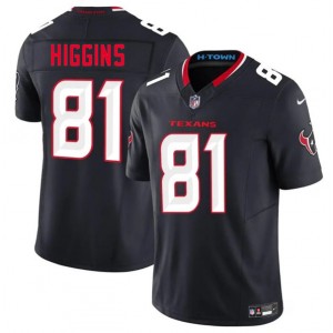 Nike Texans 81 Jayden Higgins Navy 2025 Draft F.U.S.E. Vapor Limited Men Jersey