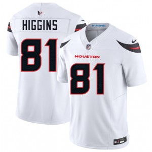 Nike Texans 81 Jayden Higgins White 2025 Draft F.U.S.E. Vapor Limited Men Jersey
