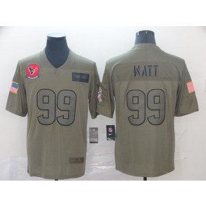 Nike Texans 99 J.J. Watt 2019 Olive Salute To Service Limited Men Jersey