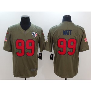 Nike Texans 99 J.J. Watt Olive 2017 Salute To Service Limited Men Jersey
