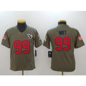 Nike Texans 99 J.J. Watt Olive 2017 Salute To Service Limited Youth Jersey