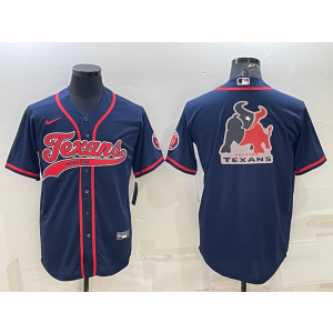 Nike Texans Blank Navy Vapor Baseball Logo Limited Men Jersey
