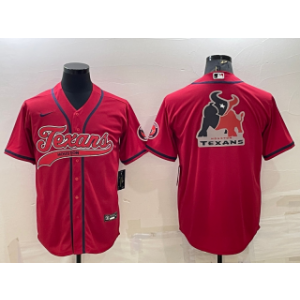 Nike Texans Blank Red Team Big Logo With Patch Vapor Baseball Limited Men Jersey