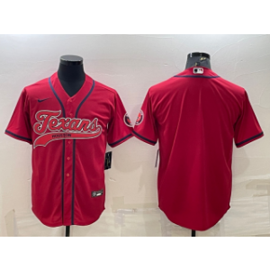 Nike Texans Blank Red With Patch Vapor Baseball Limited Men Jersey