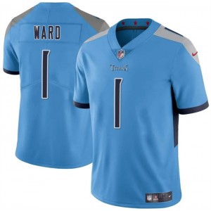 Nike Titans 1 Cameron Ward Blue 2025 Draft Vapor Limited Men Jersey