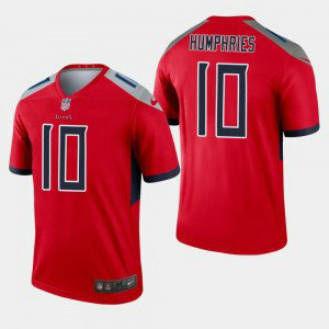 Nike Titans 10 Adam Humphries Red Inverted Legend Men Jersey